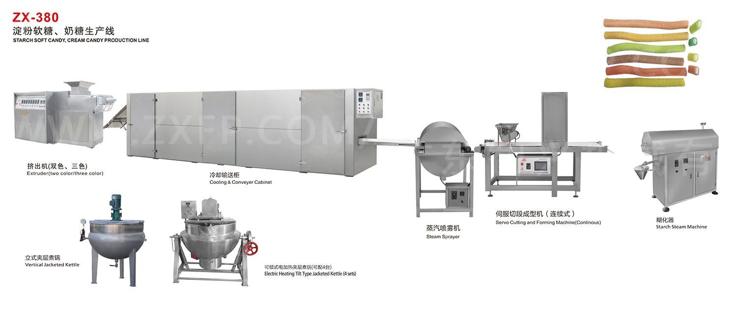 ZX-380 淀粉软糖、奶糖生产线|糖果生产机械_膜包装系统_纸盒包装系统_ 
